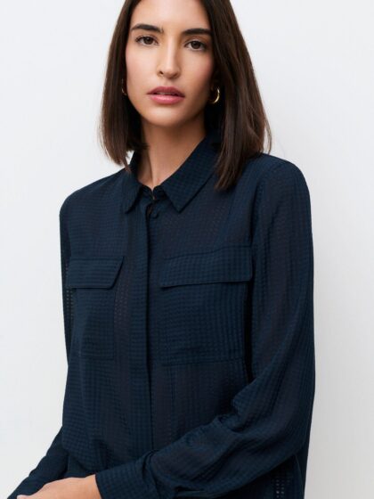 CHEMISE POCHES PLAQUES BLEU MARINE CAROLL