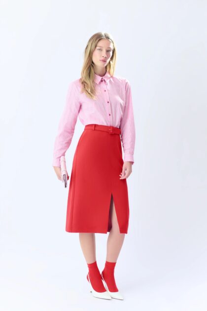 CHEMISE RAYURE ROSE VIF CAROLL