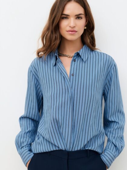 CHEMISE RAYURE BLEU CIEL CAROLL