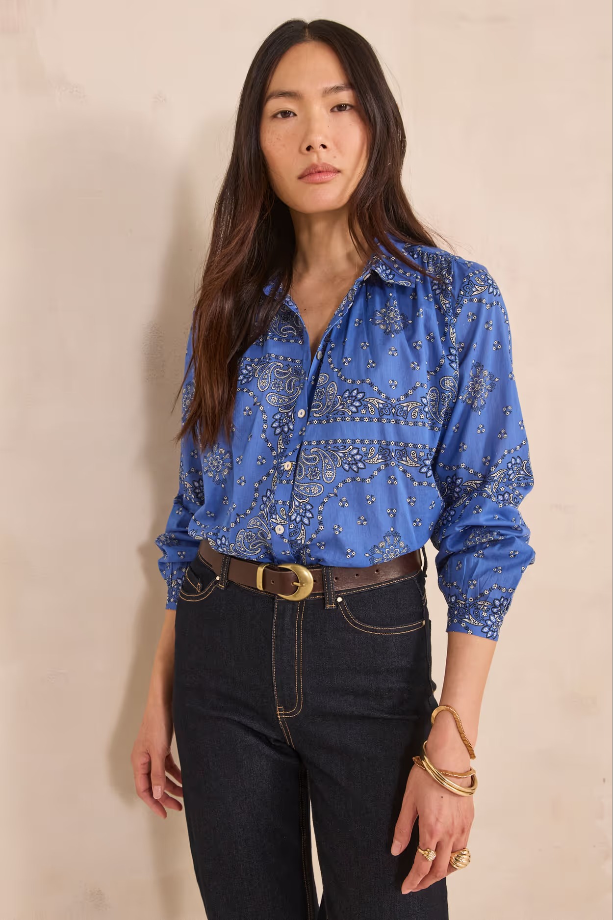 CHEMISE EN COTON IMPRIMÉ FOULARD MAISON 123