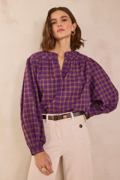 BLOUSE À CARREAUX EN 100% COTON MAISON 123