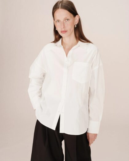 CHEMISE OVERSIZE EN COTON IVOIRE GRACE & MILA