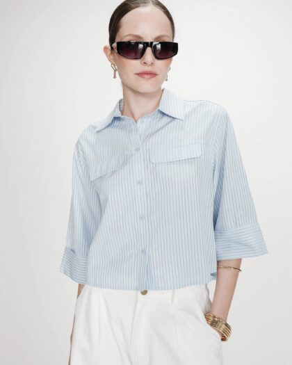 CHEMISE COURTE À RAYURES CIEL GRACE & MILA