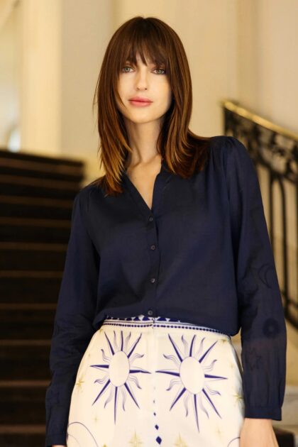 BLOUSE BRODEE MARINE LA PETITE ETOILE