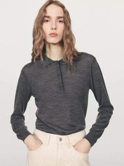 PULL POLO EN MAILLE DE LAINE MASSIMO DUTTI