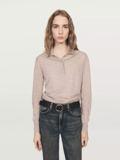 PULL POLO EN MAILLE DE LAINE MASSIMO DUTTI