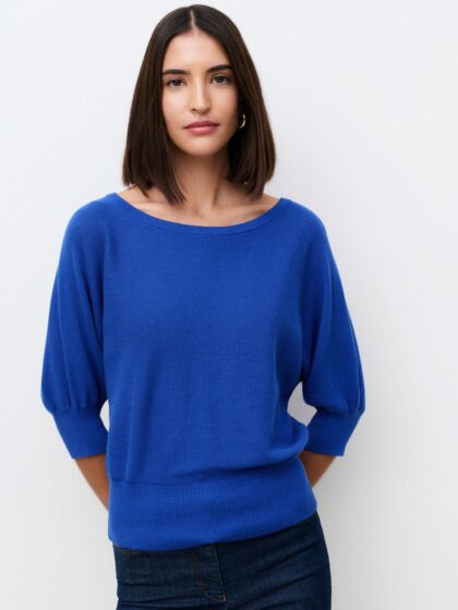 PULL COL BATEAU BORD COTES BLEU CAROLL