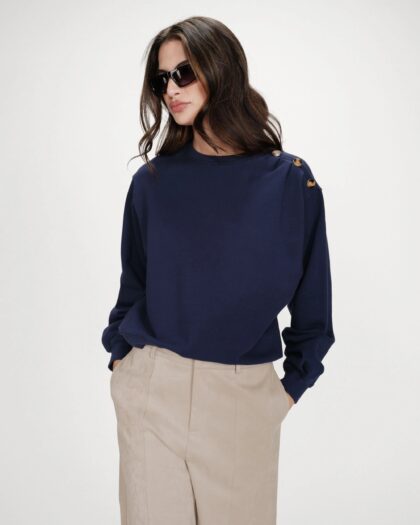 SWEATSHIRT AVEC BOUTONS MARINE GRACE & MILA