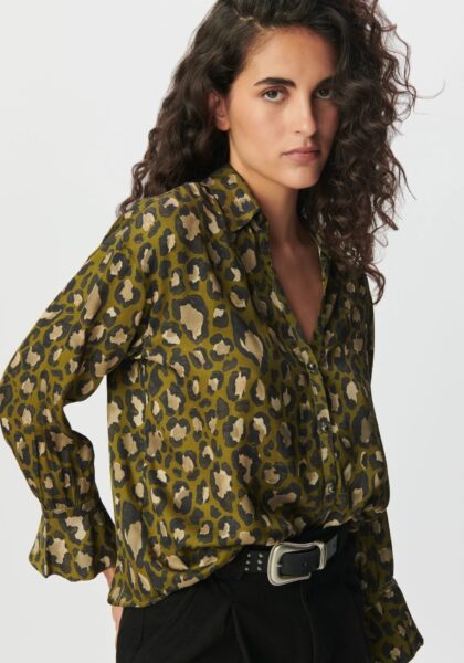 CHEMISE MANCHES LONGUES KAKI IMPRIMÉ IKKS