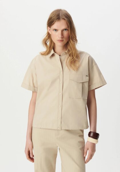 CHEMISE MANCHES COURTES BEIGE OVERSIZE IKKS