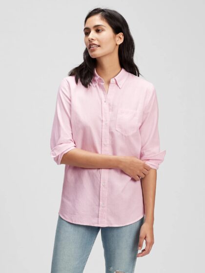 CHEMISE OXFORD BOYFRIEND RAYURES GAP