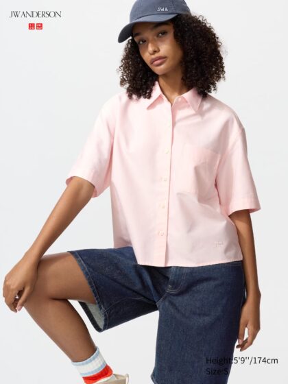 CHEMISE OXFORD COUPE BOXI UNIQLO JW ANDERSON ROSE