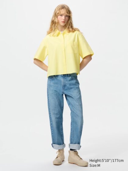 CHEMISE OXFORD COUPE BOXI UNIQLO JW ANDERSON JAUNE