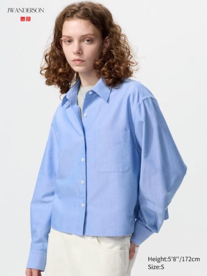 CHEMISE OXFORD COUPE BOXI UNIQLO JW ANDERSON BLEU