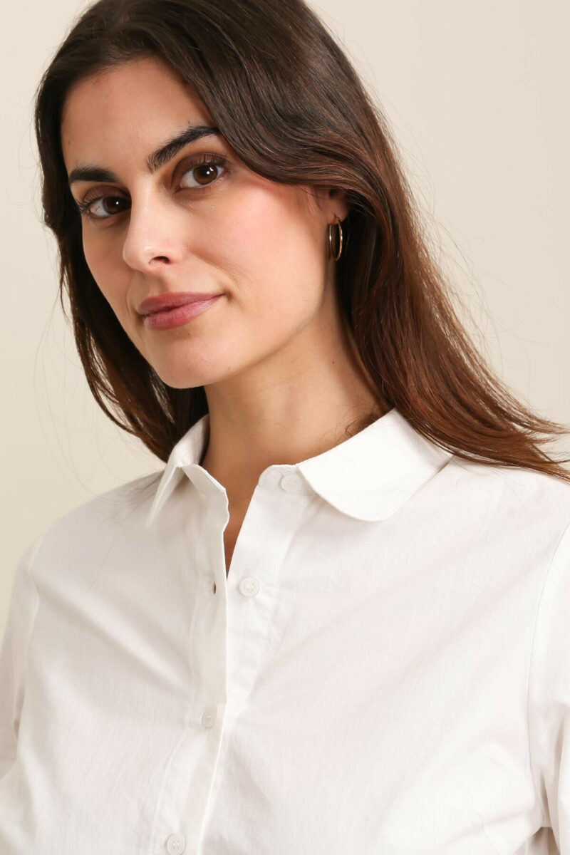CHEMISE UNIE COL CLAUDINE DAPHNEA – Image 3