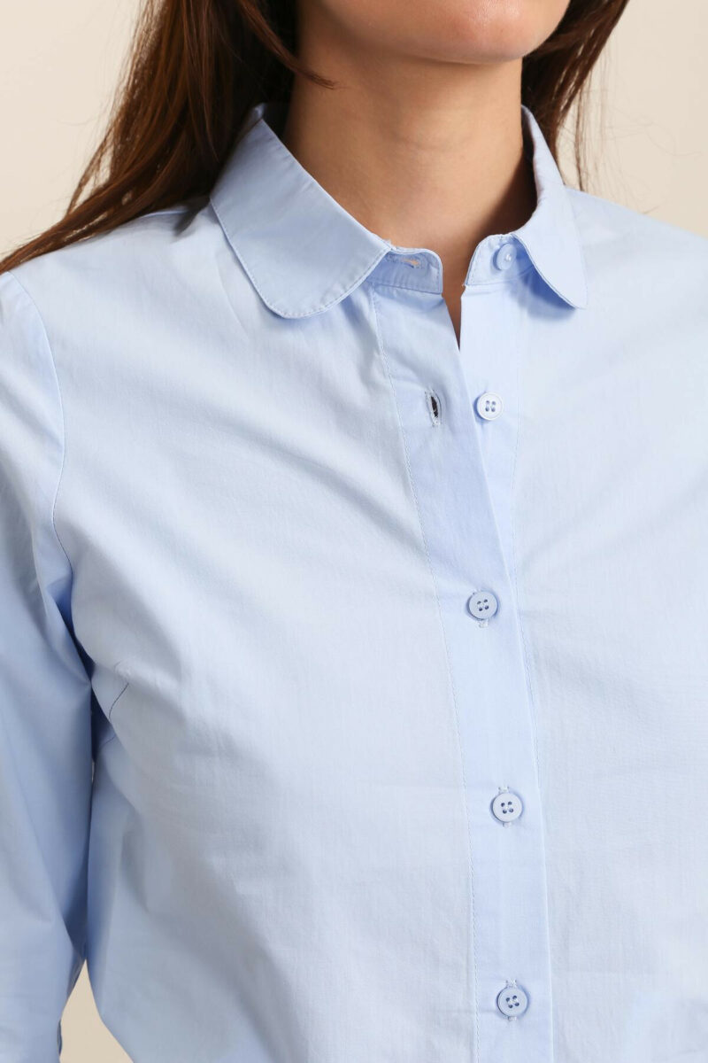 CHEMISE UNIE COL CLAUDINE DAPHNEA – Image 3