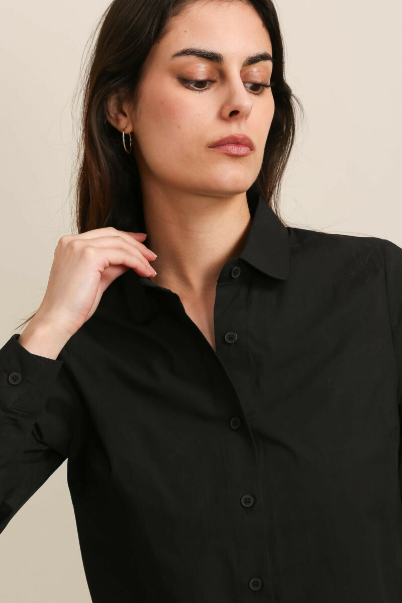 CHEMISE UNIE COL CLAUDINE DAPHNEA – Image 3