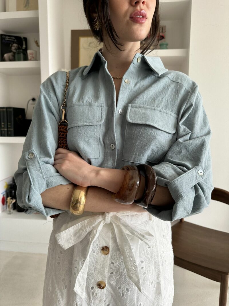 CHEMISE OVERSIZE A POCHE PLAQUEES – Image 3