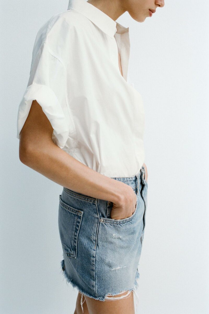 CHEMISE EN POPELINE AVEC POCHE – Image 2