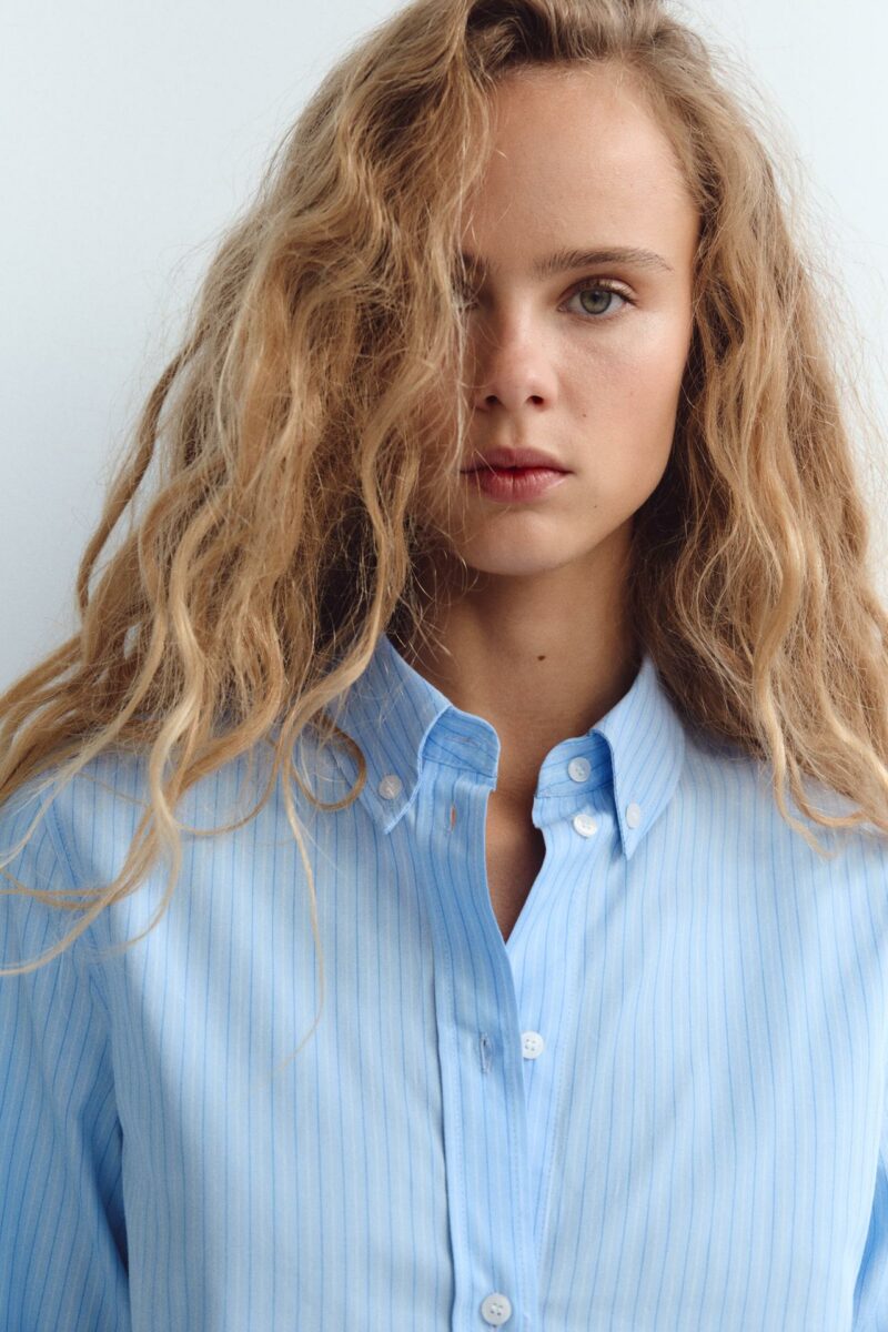 CHEMISE EN POPELINE À RAYURES – Image 2