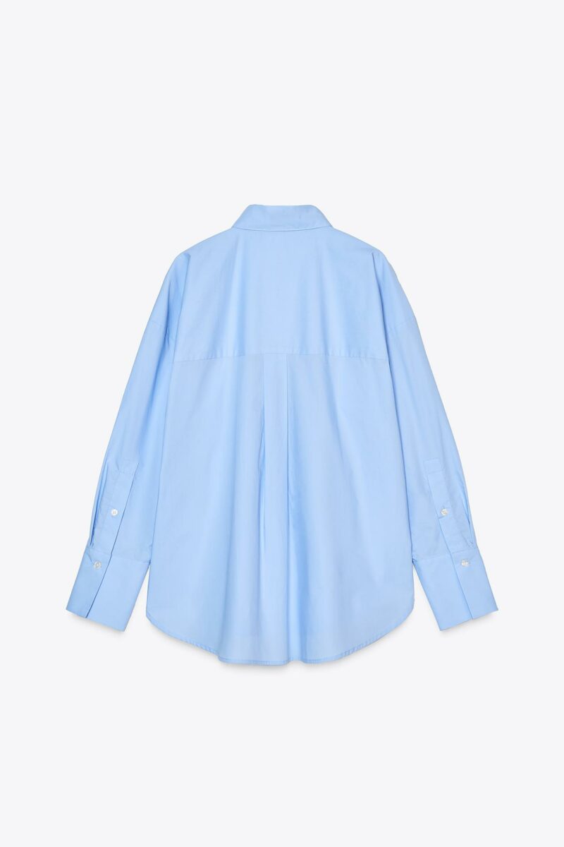 CHEMISE EN POPELINE À POCHES AVANT – Image 3