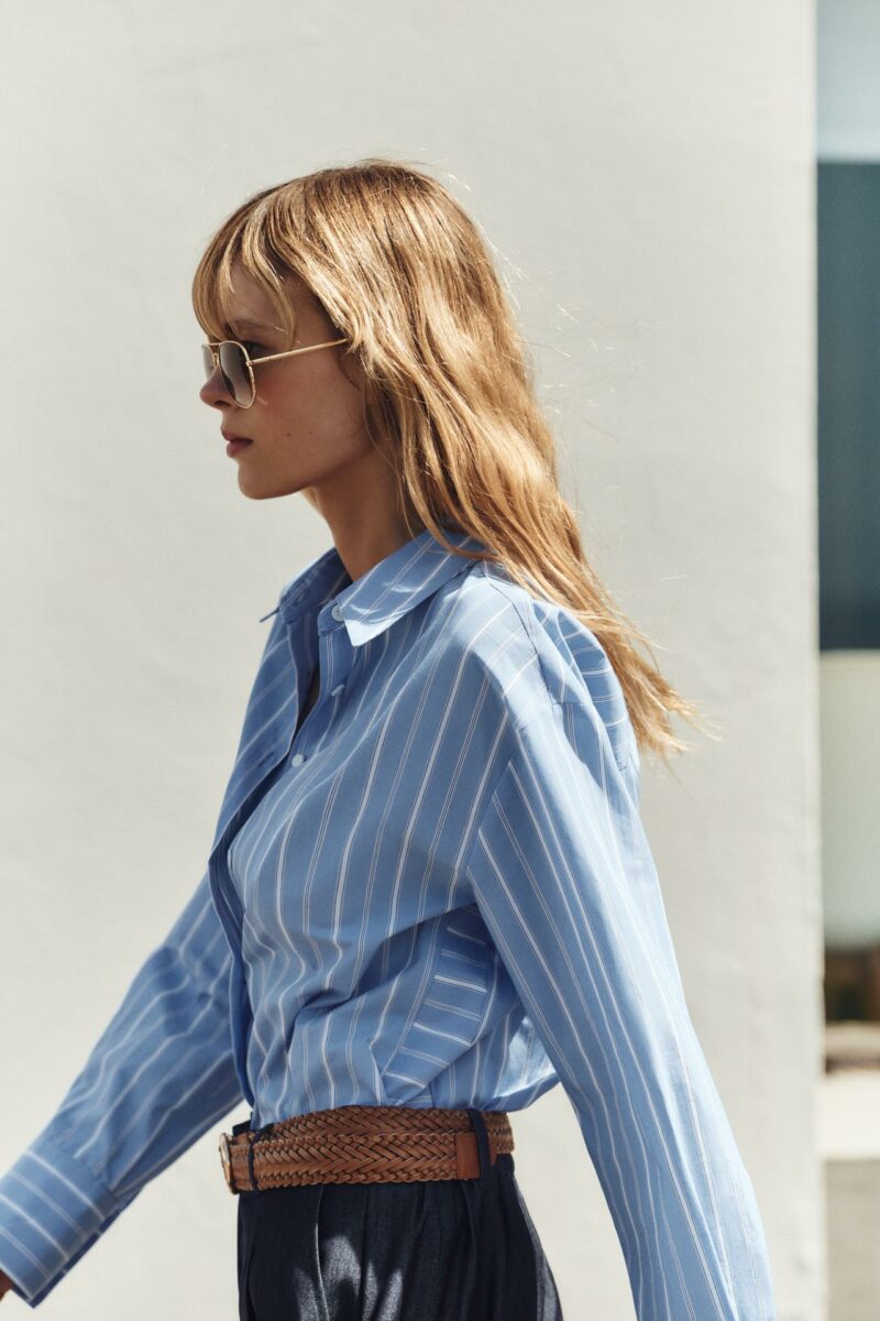 CHEMISE EN POPELINE À RAYURES – Image 2