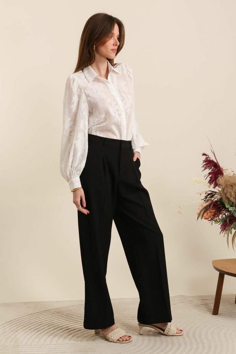PANTALON LARGE A PINCES – Image 2