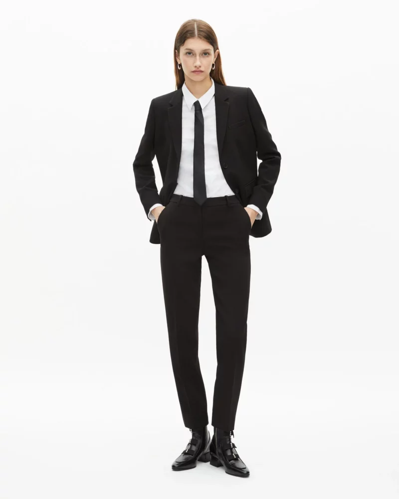 VESTE DE COSTUME THE KOOPLES EN CRÊPE NOIRE COUPE STRUCTURÉE