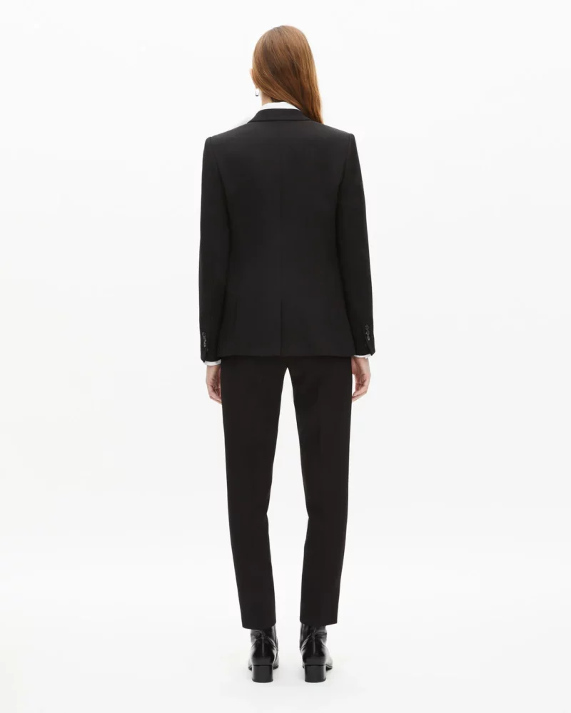 VESTE DE COSTUME THE KOOPLES EN CRÊPE NOIRE COUPE STRUCTURÉE – Image 3