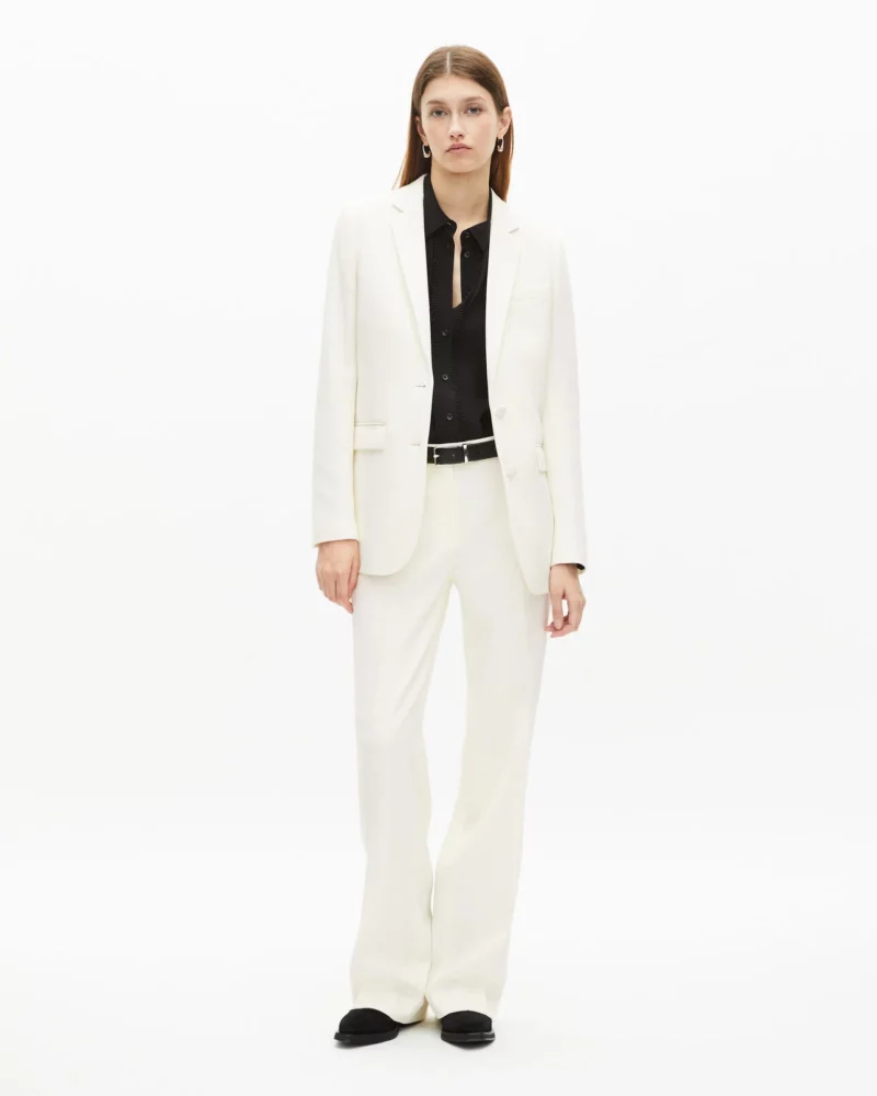VESTE TAILLEUR THE KOOPLES EN CRÊPE ÉCRUE COUPE DROITE