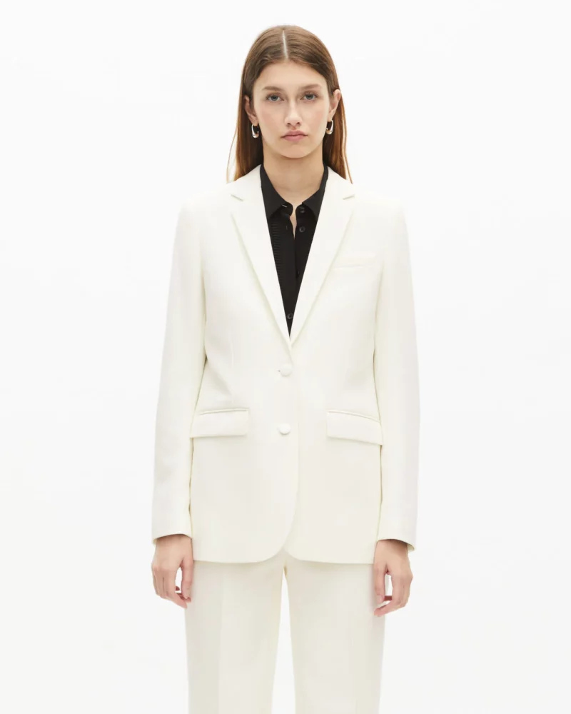 VESTE TAILLEUR THE KOOPLES EN CRÊPE ÉCRUE COUPE DROITE – Image 2