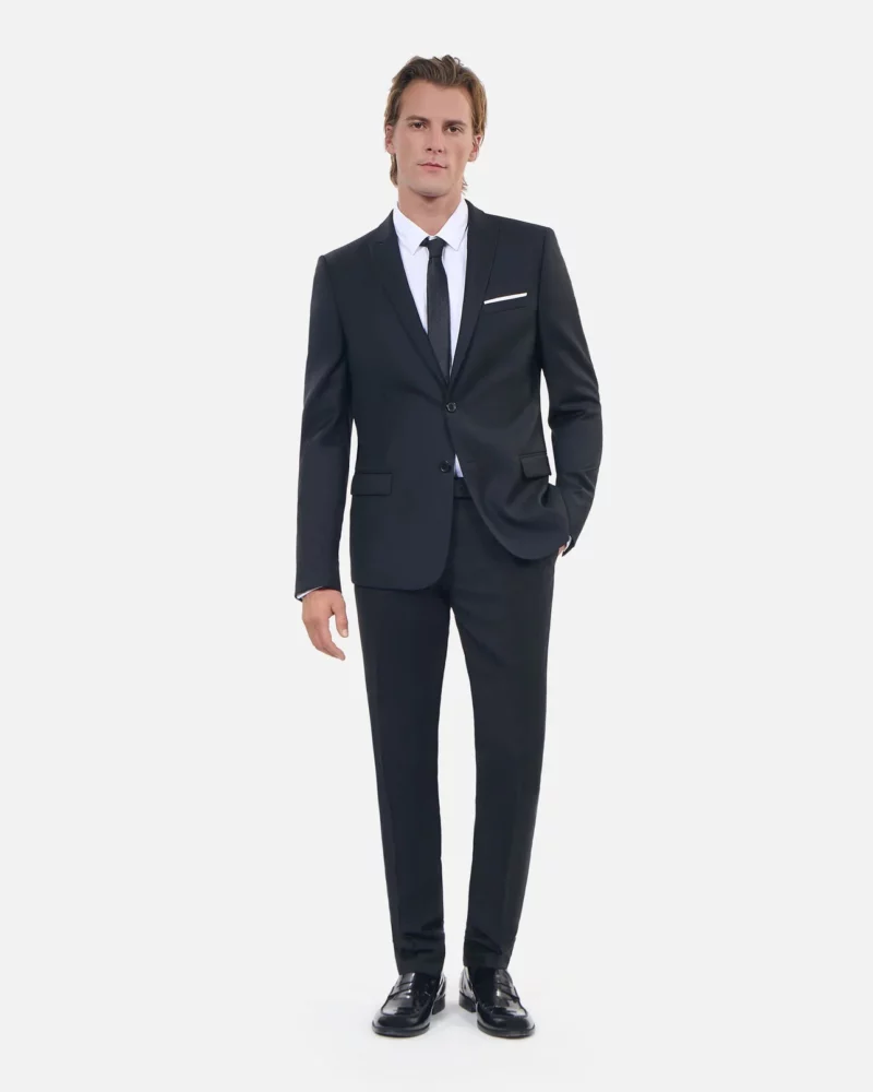 VESTE DE COSTUME THE KOOPLES EN LAINE NOIRE COUPE AJUSTÉE – Image 3