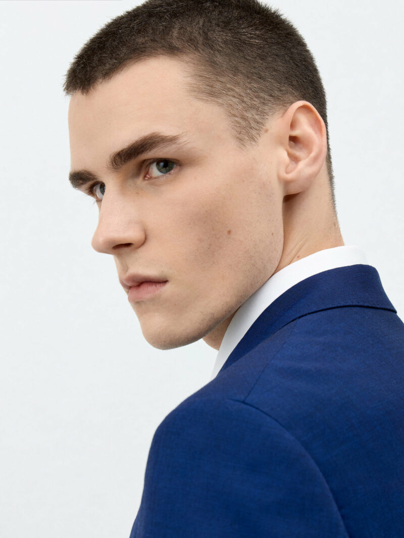 VESTE DE COSTUME FATHER & SONS SLIM LAINE BLEU COBALT – Image 3