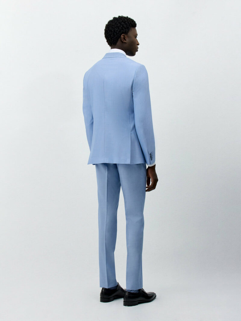 VESTE DE COSTUME FATHER & SONS SLIM LAINE ET SOIE BLEU CIEL – Image 2