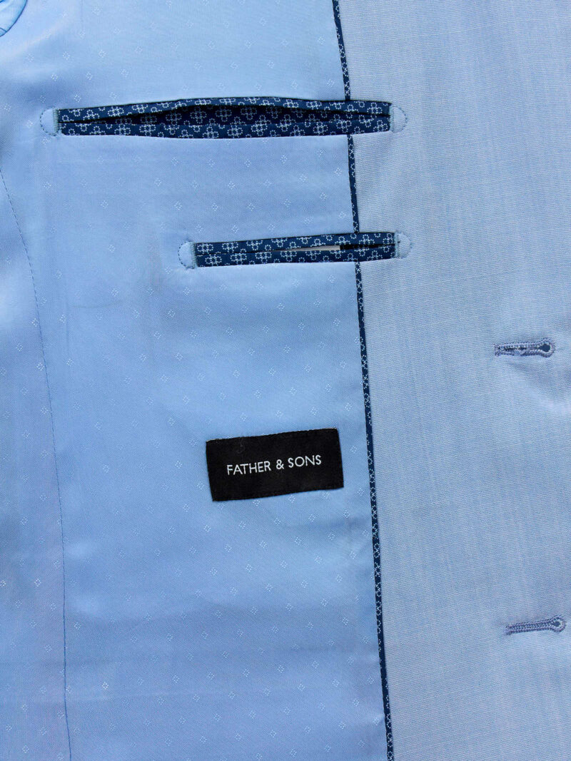 VESTE DE COSTUME FATHER & SONS SLIM LAINE ET SOIE BLEU CIEL – Image 3