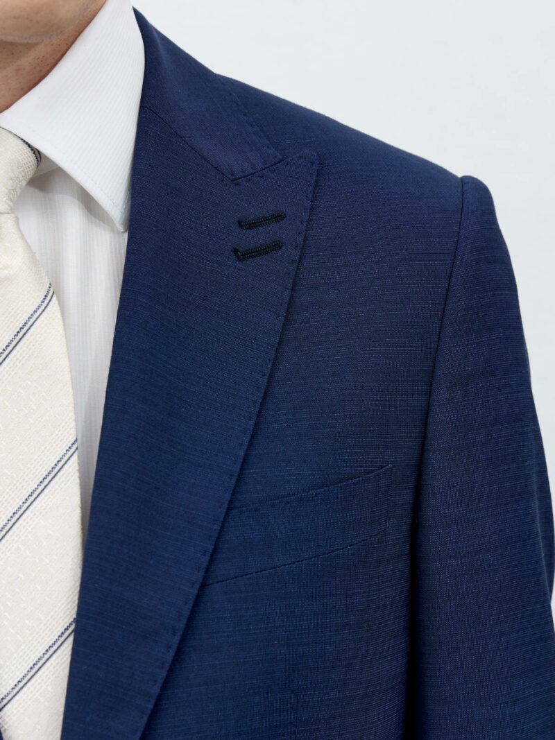 VESTE DE COSTUME FATHER & SONS SLIM LAINE BLEU MARINE – Image 3
