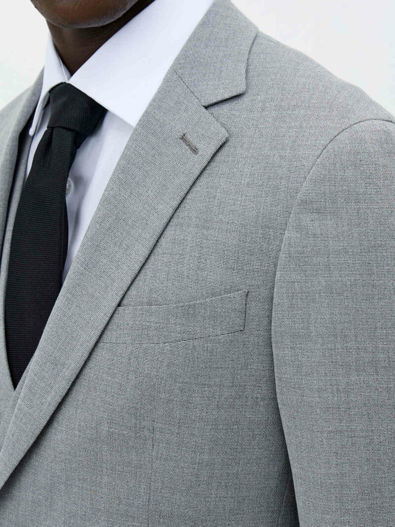 VESTE DE COSTUME FATHER & SONS LAINE ET SOIE GRIS CLAIR – Image 2
