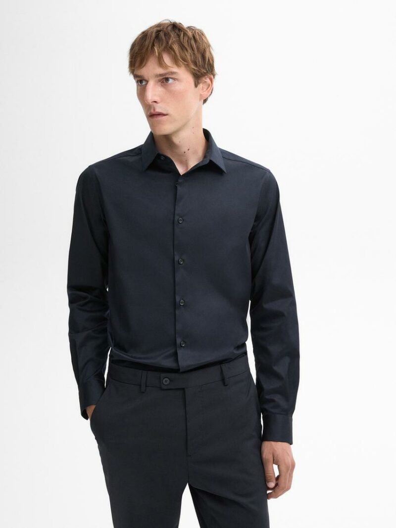 CHEMISE COTON SERGÉ EXTENSIBLE SLIM FIT