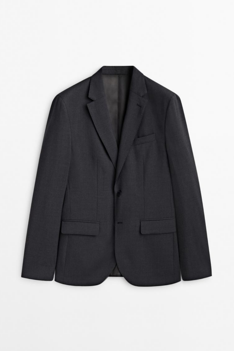 VESTE TAILLEUR GRISE EN LAINE BI-STRETCH – Image 3