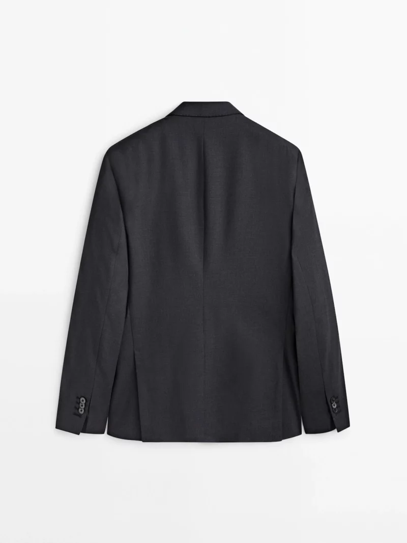 VESTE TAILLEUR GRISE EN LAINE BI-STRETCH – Image 2