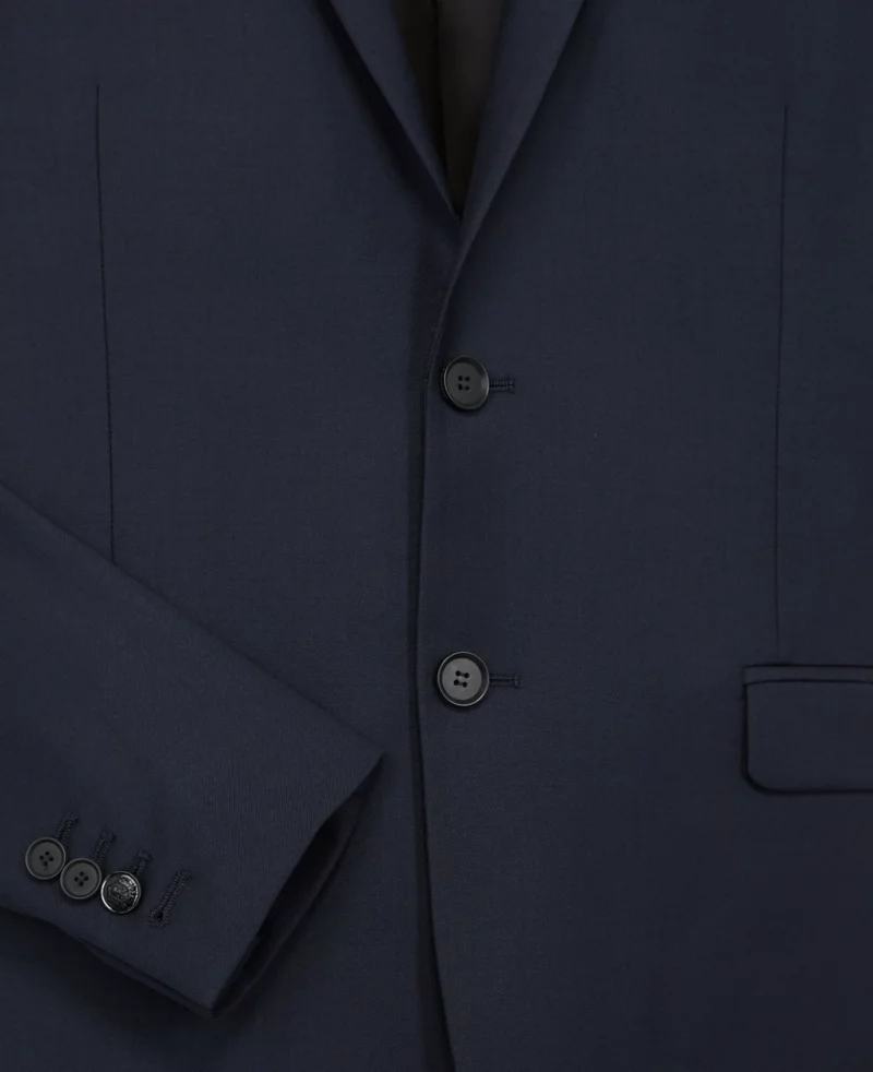 VESTE DE COSTUME EN LAINE BLEU MARINE COUPE AJUSTÉE – Image 2