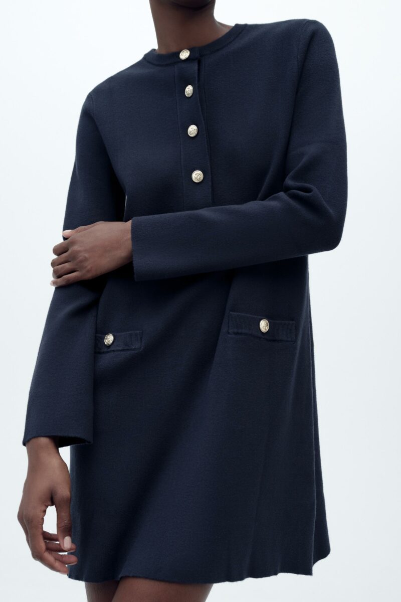 ROBE COURTE EN MAILLE UNIE – Image 2