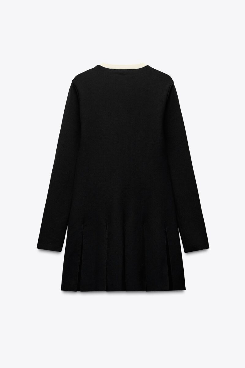 ROBE COURTE EN MAILLE À PLIS PLATS – Image 3