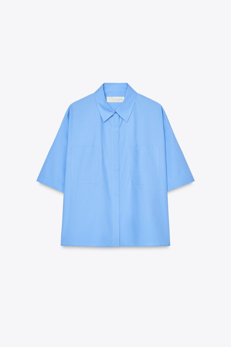 CHEMISE COURTE EN POPELINE