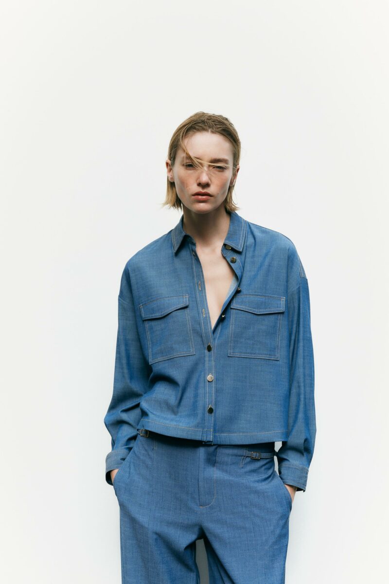 CHEMISE À POCHES PLAQUÉES