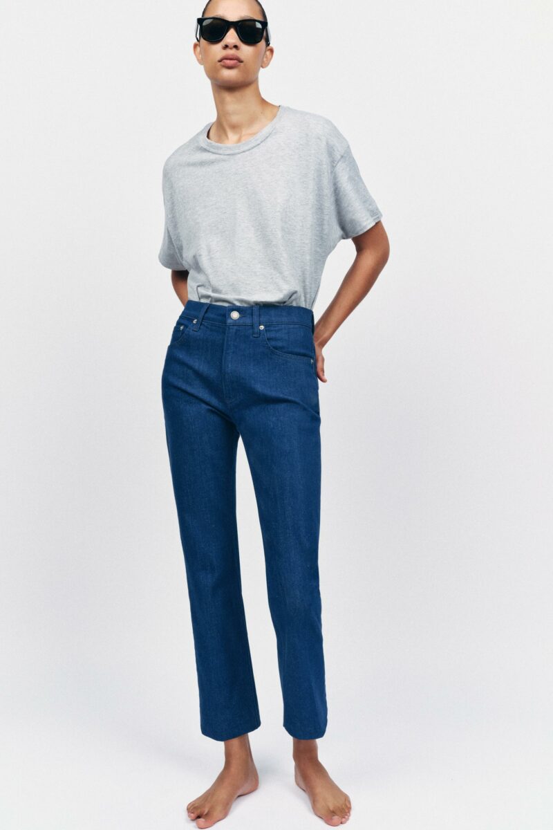 JEAN BOOTCUT TAILLE HAUTE CROPPED