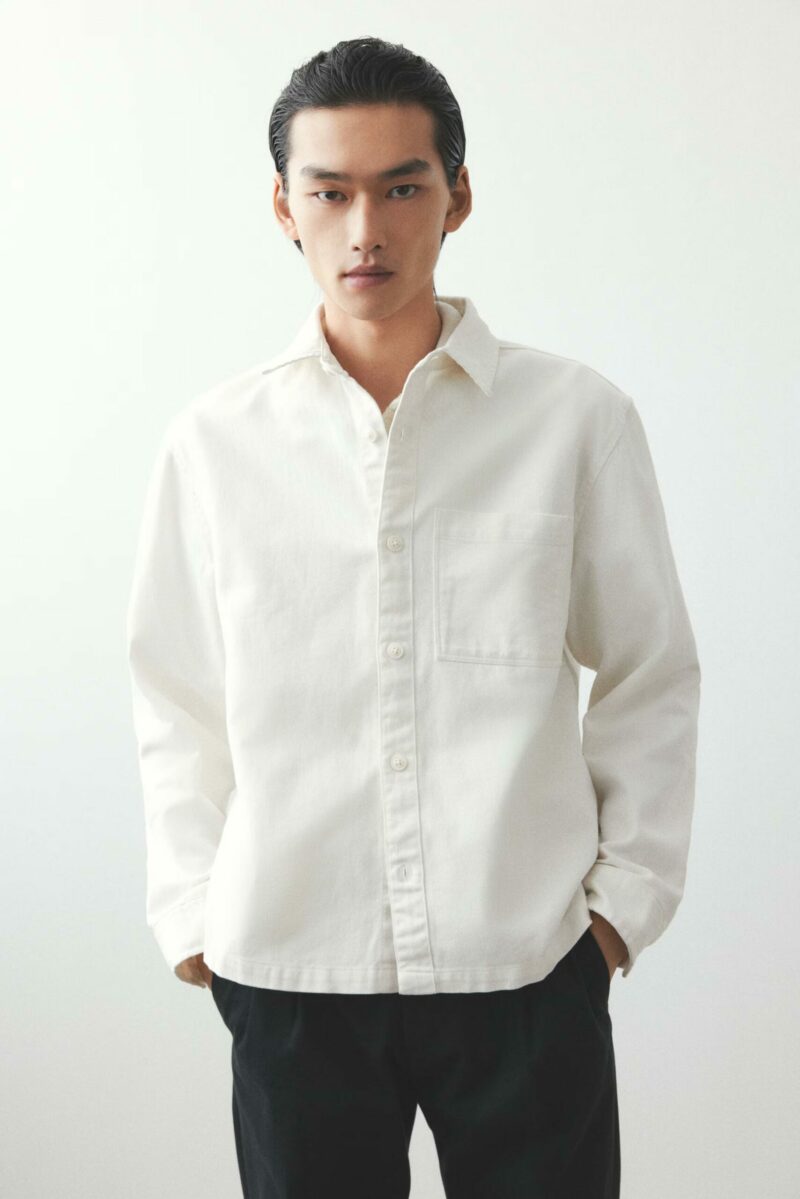 SURCHEMISE REGULAR FIT EN TWILL DE COTON