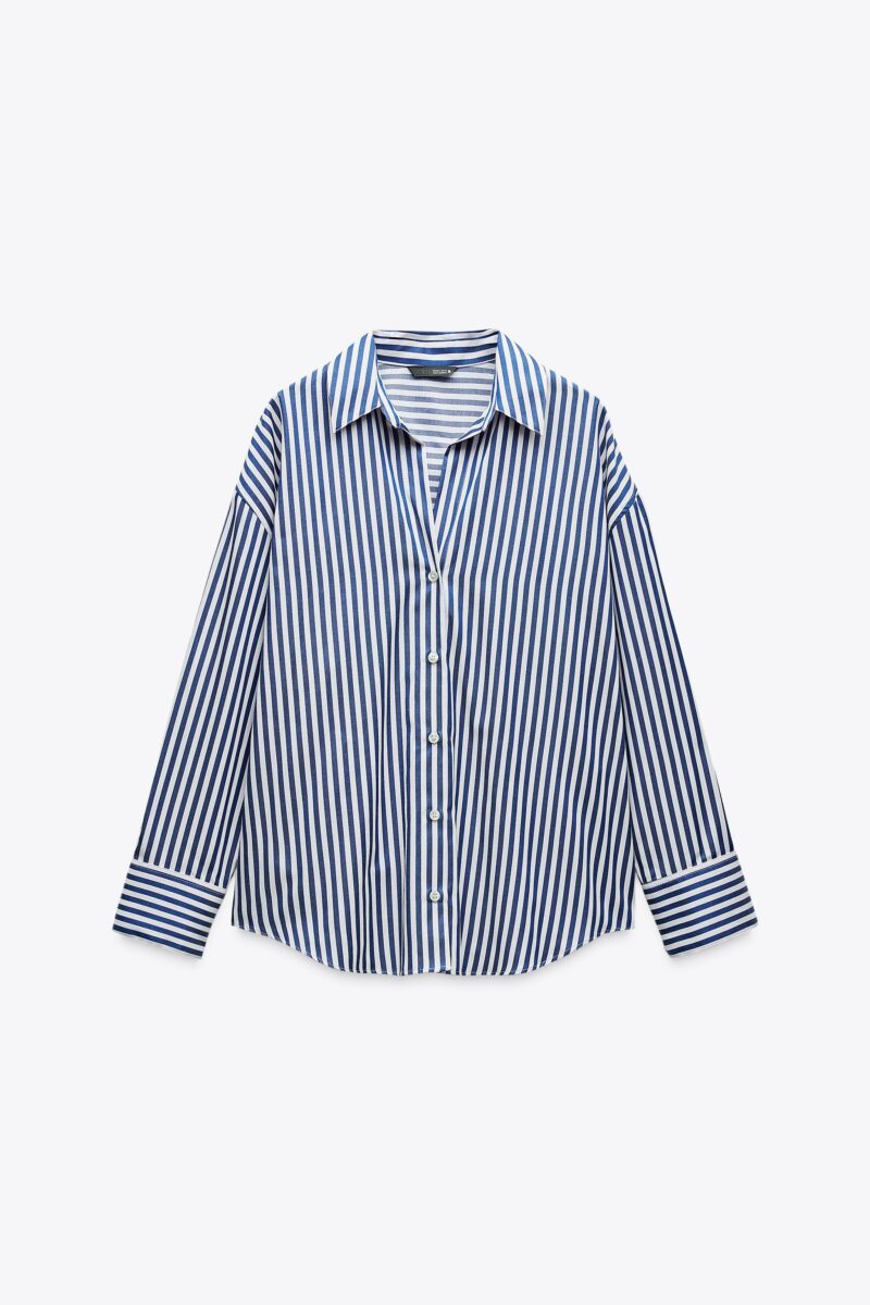 CHEMISE EN POPELINE A RAYURES – Image 2