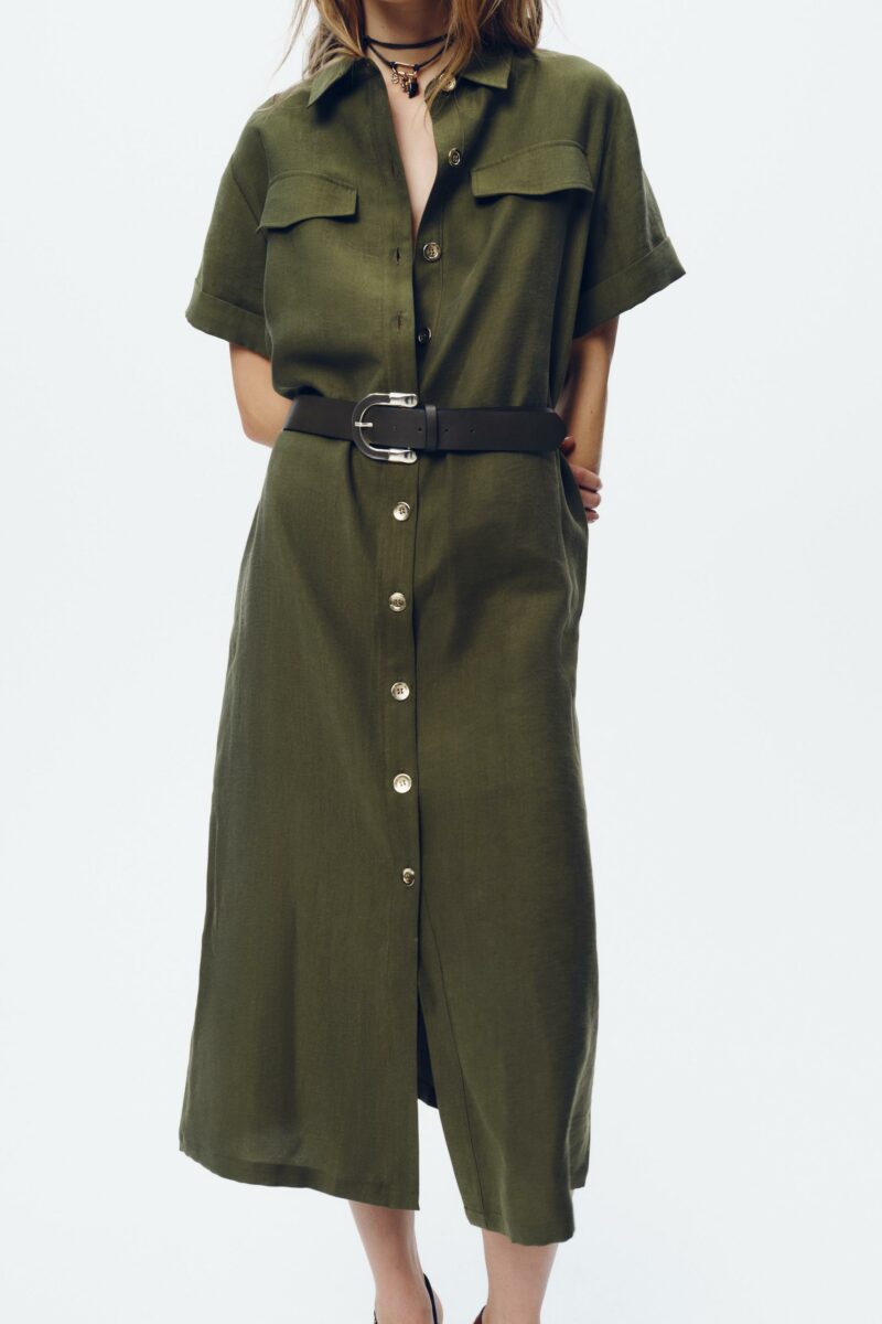ROBE MI-LONGUE AVEC CEINTURE – Image 2