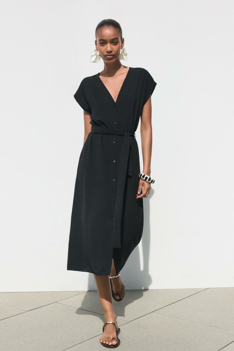 ROBE FLUIDE AVEC CEINTURE – Image 2